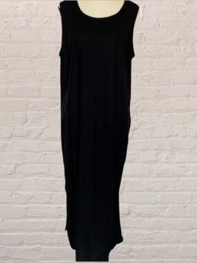 Studio Ease VINTAGE linen blend 2 PC maxi Dress & Black leopard print Jacket 16W